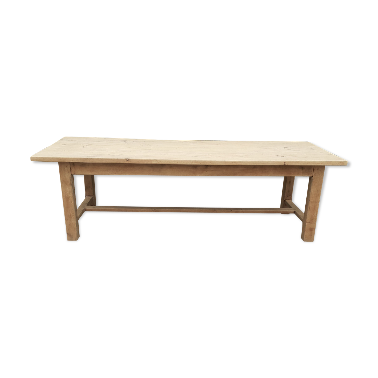 Farm table in solid oak raw wood