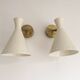 Pair of vintage wall lights in brass and lacquered iron, Italy 1950