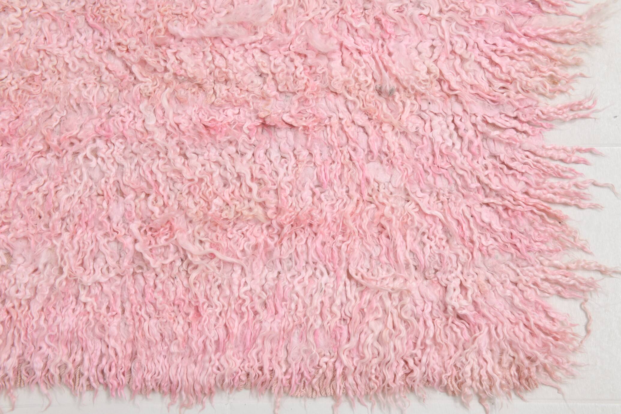 Tapis Kilim rose doux 3x10, 112x310 cm