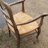 Rustic straw armchair