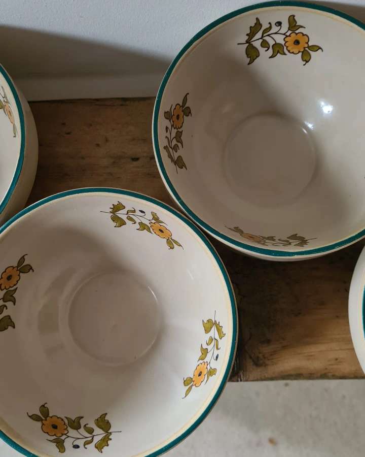 Digoin enamelled stoneware bowls