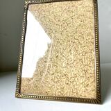Cadre métal laiton 20 cm x 15 cm verre convexe