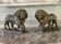 Pair of Medici lions in alabaster, Italy 19th century