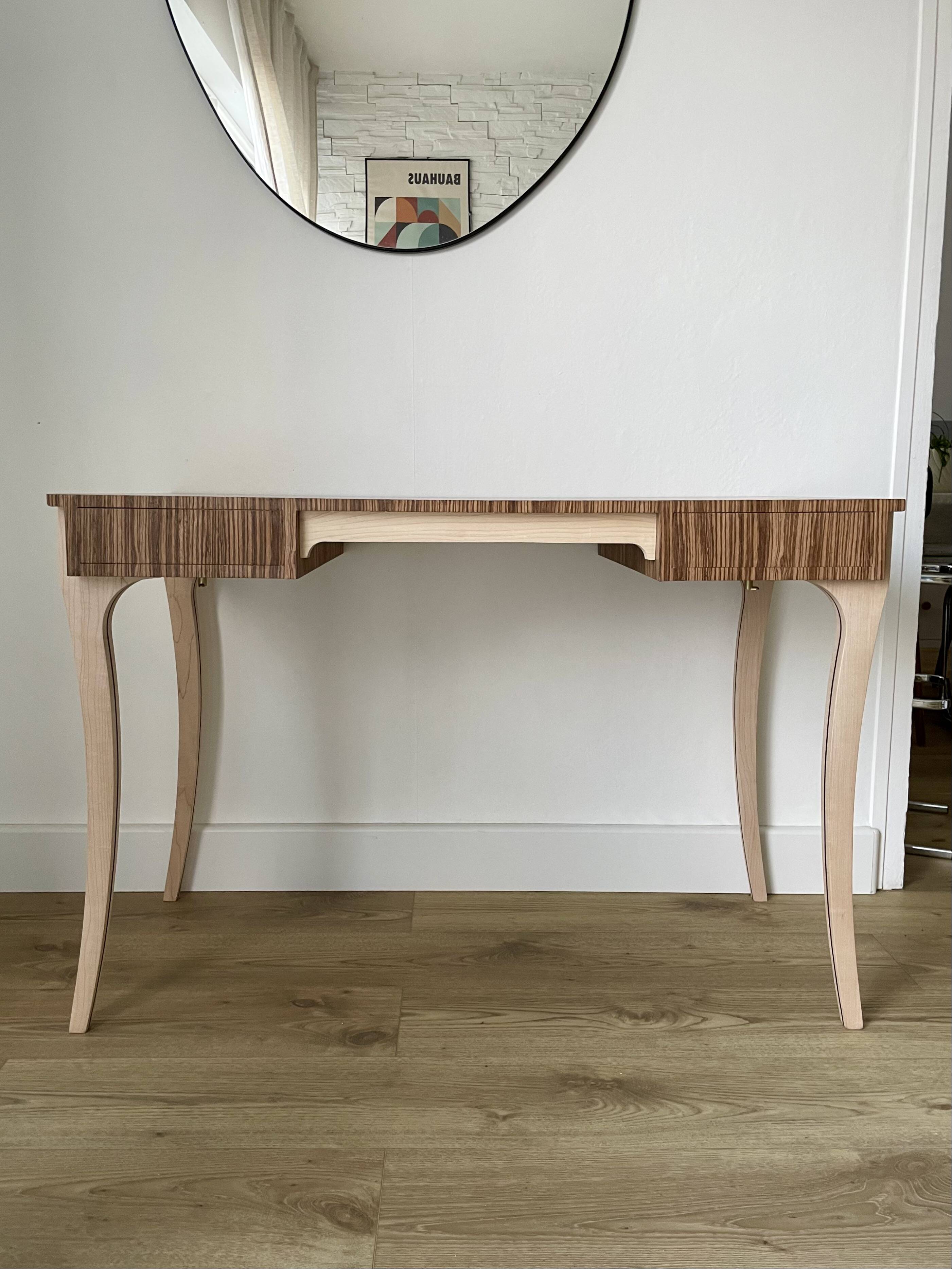 Zebrano marquetry desk