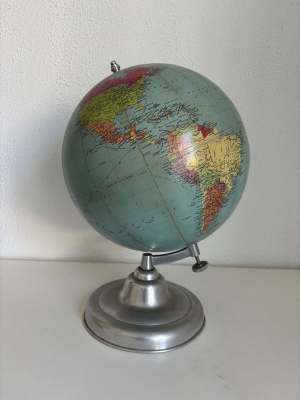 Globe terrestre vintage 1961 mappemonde Taride Paris - 33 cm