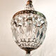 Lustre montgolfière bronze doré et pampilles en cristal