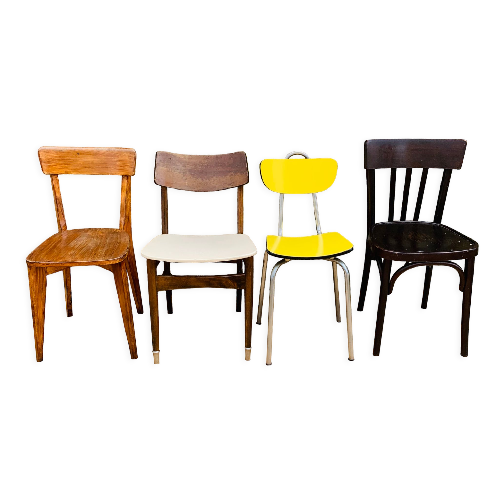 Set of 4 mismatched chairs