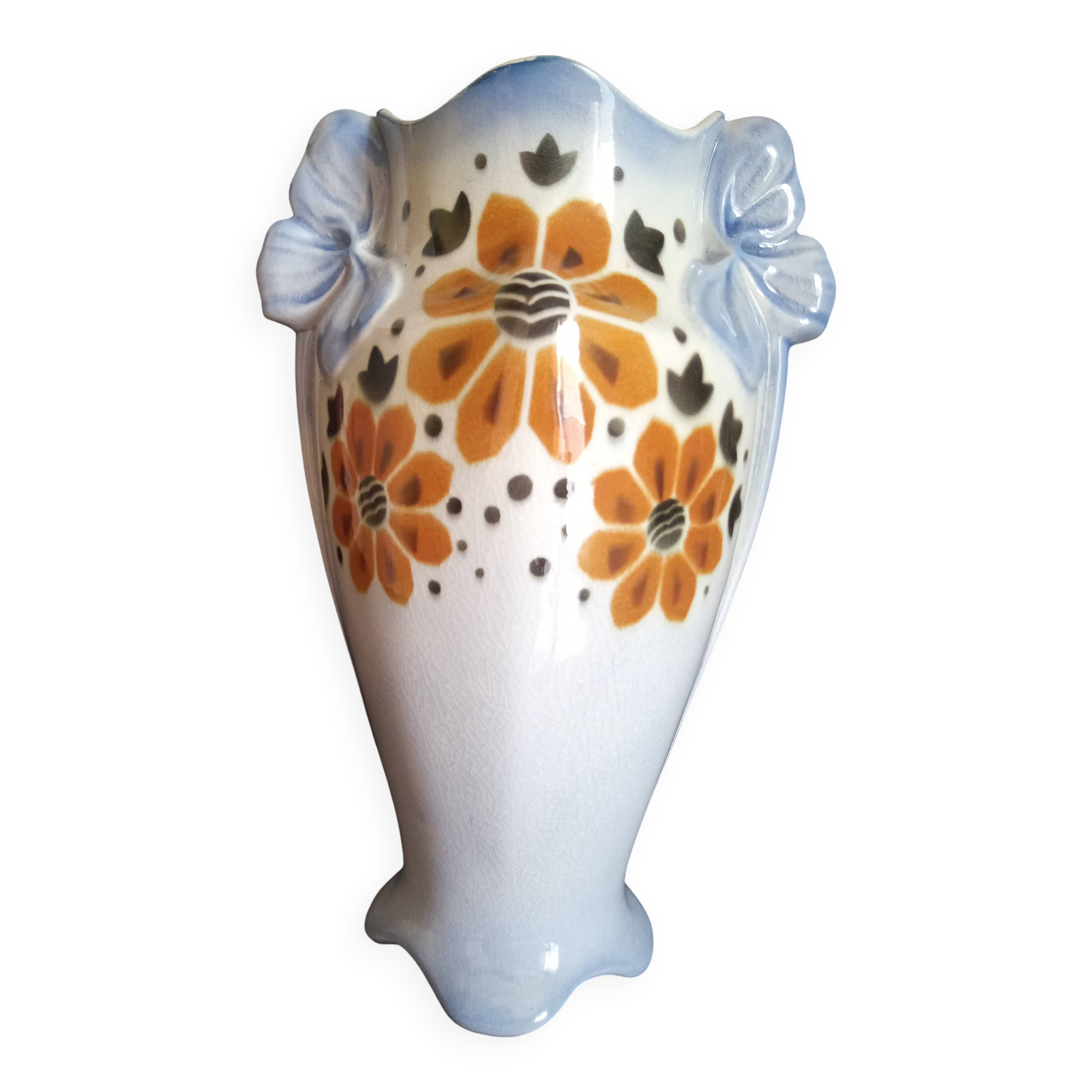 Art Deco vase in ceramic by Lunéville Keller & Guérin