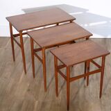 Tables gigognes danoises en teck 1960