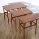 Danish teak trundle tables 1960