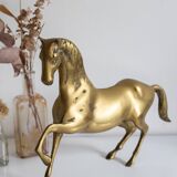 Vintage golden brass horse