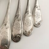Nine large Ercuis silver-plated forks