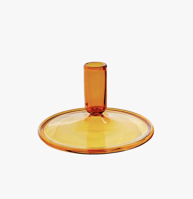 Amber Flat Candle Holder