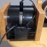 2 white eye lamps, wood, metal, vintage, Germany