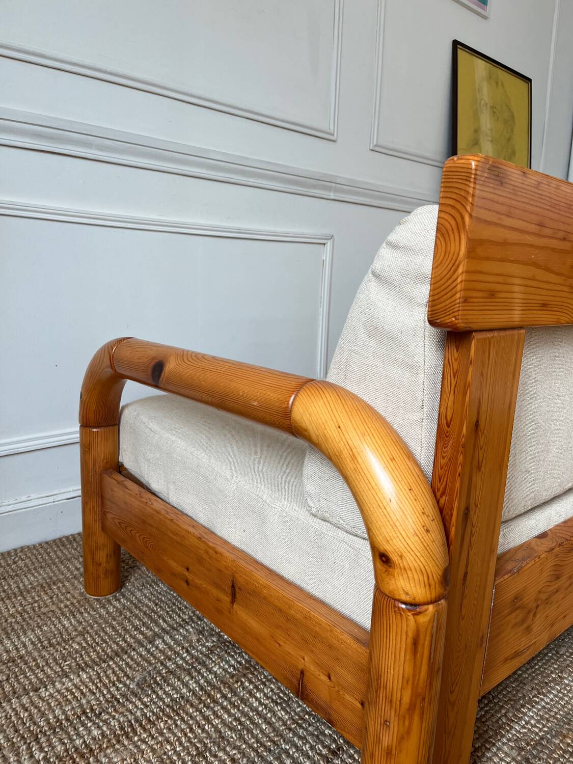 Fauteuil en pin massif esprit chalet