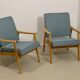 Paire de fauteuils vintage année 60 en hêtre