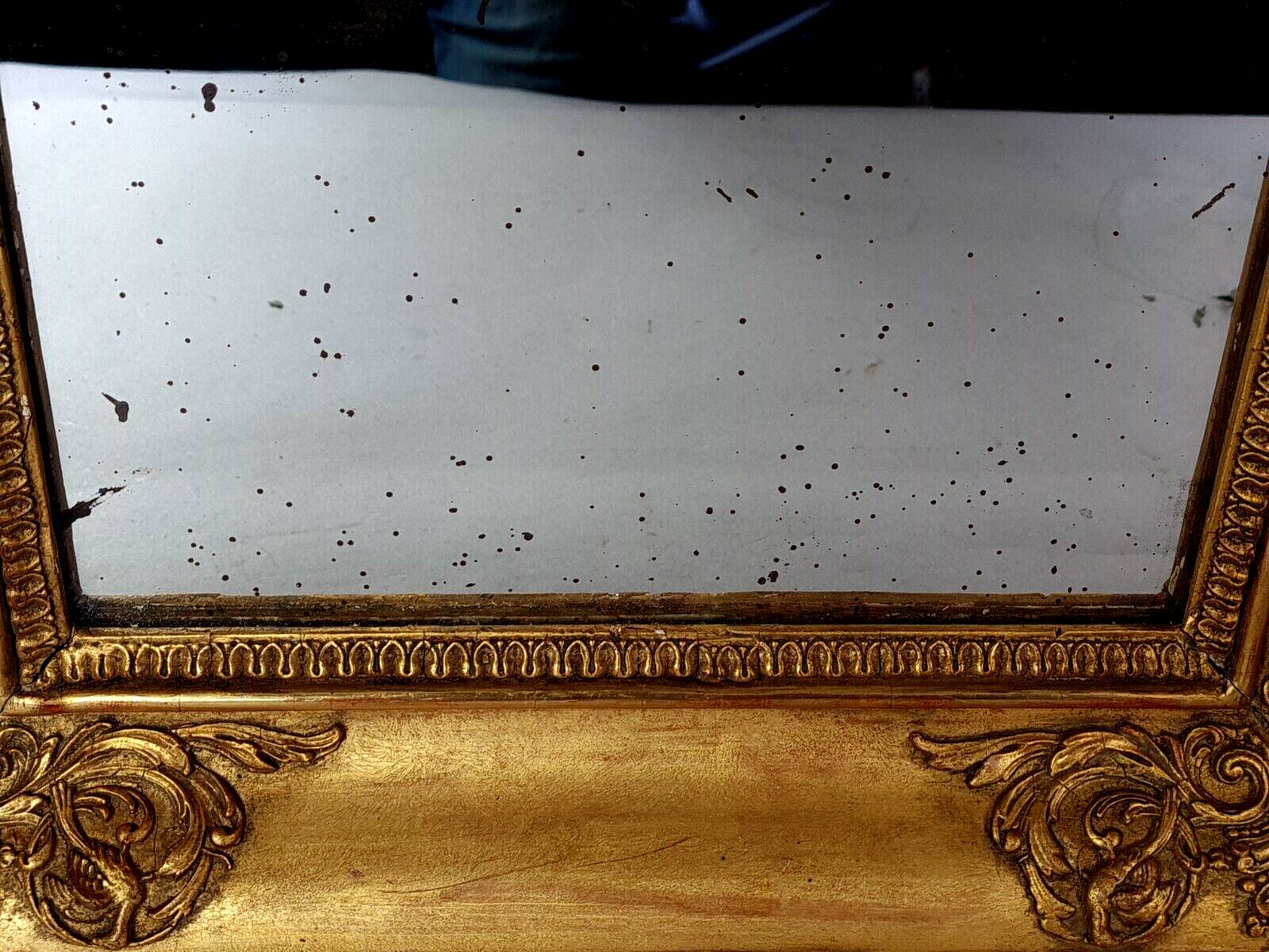 Frame and mirror circa 1830 47x41x6.5 cm gilded stucco wood SB618