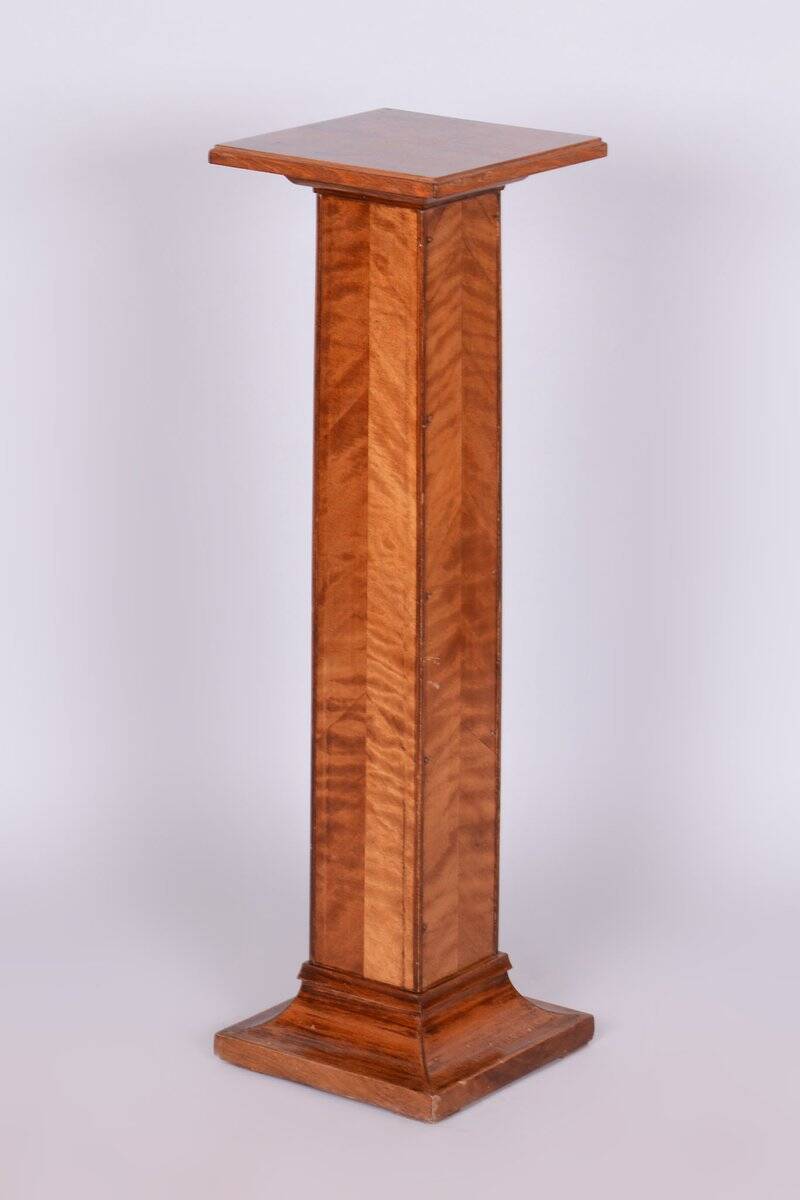 Art Deco Pedestal in Spruce and Oak, 1920s