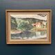 Swedish Oil on Canvas – “Lake with Houses” by G. Arner – Signed