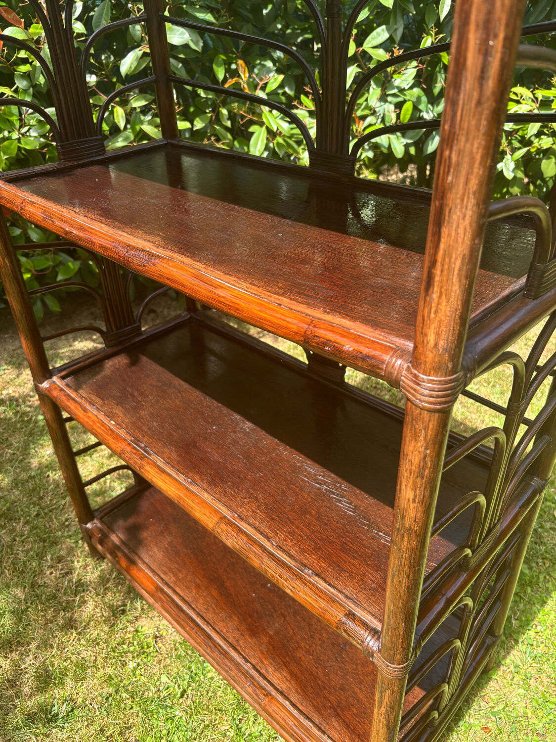 Vintage rattan bookshelf