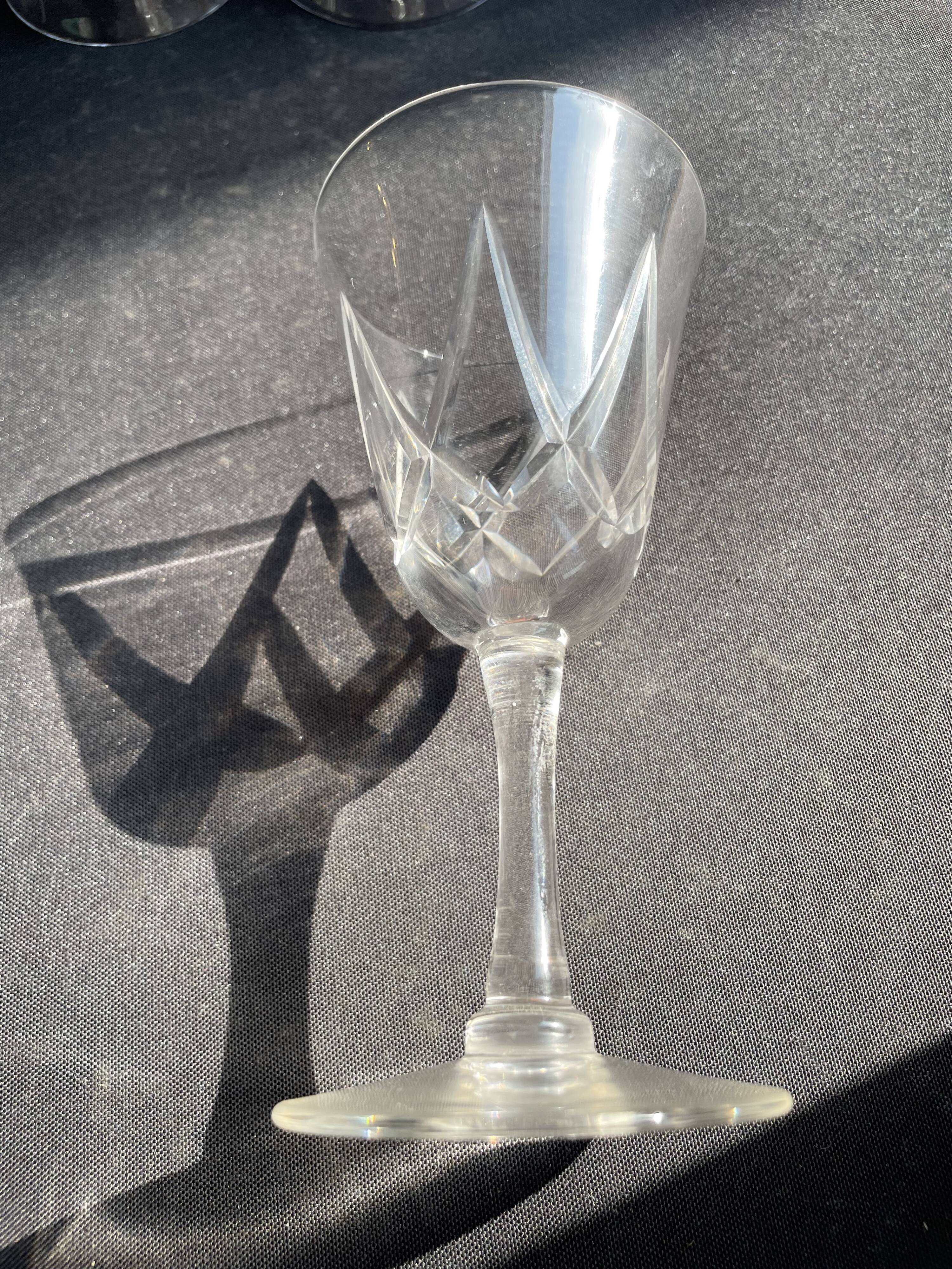 4 Cut Crystal Wine Glasses