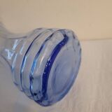 Vase en verre bleu facetté – Style Art Déco années  30's/40's