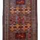 Handmade antique Persian Kurdish rug 122cm x 243cm 1880s - 1B419