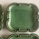 Set of 6 dessert plates in green varnished earth Vallauris 1950