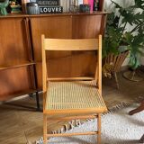 Vintage glass and cane folding chair