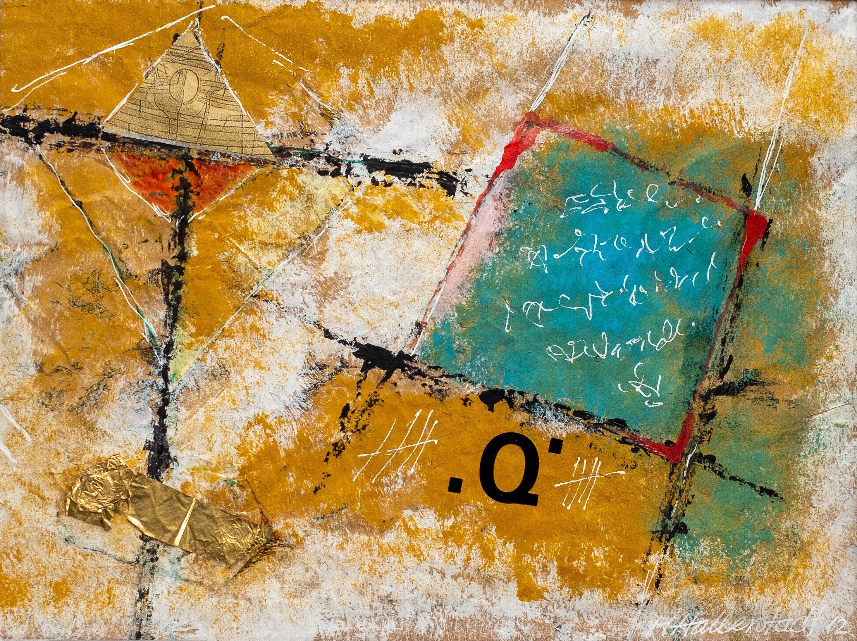 Q, acrylic and collage, Halberstadt,2012