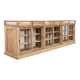 Old glass-fronted pine trade counter - early 20th century