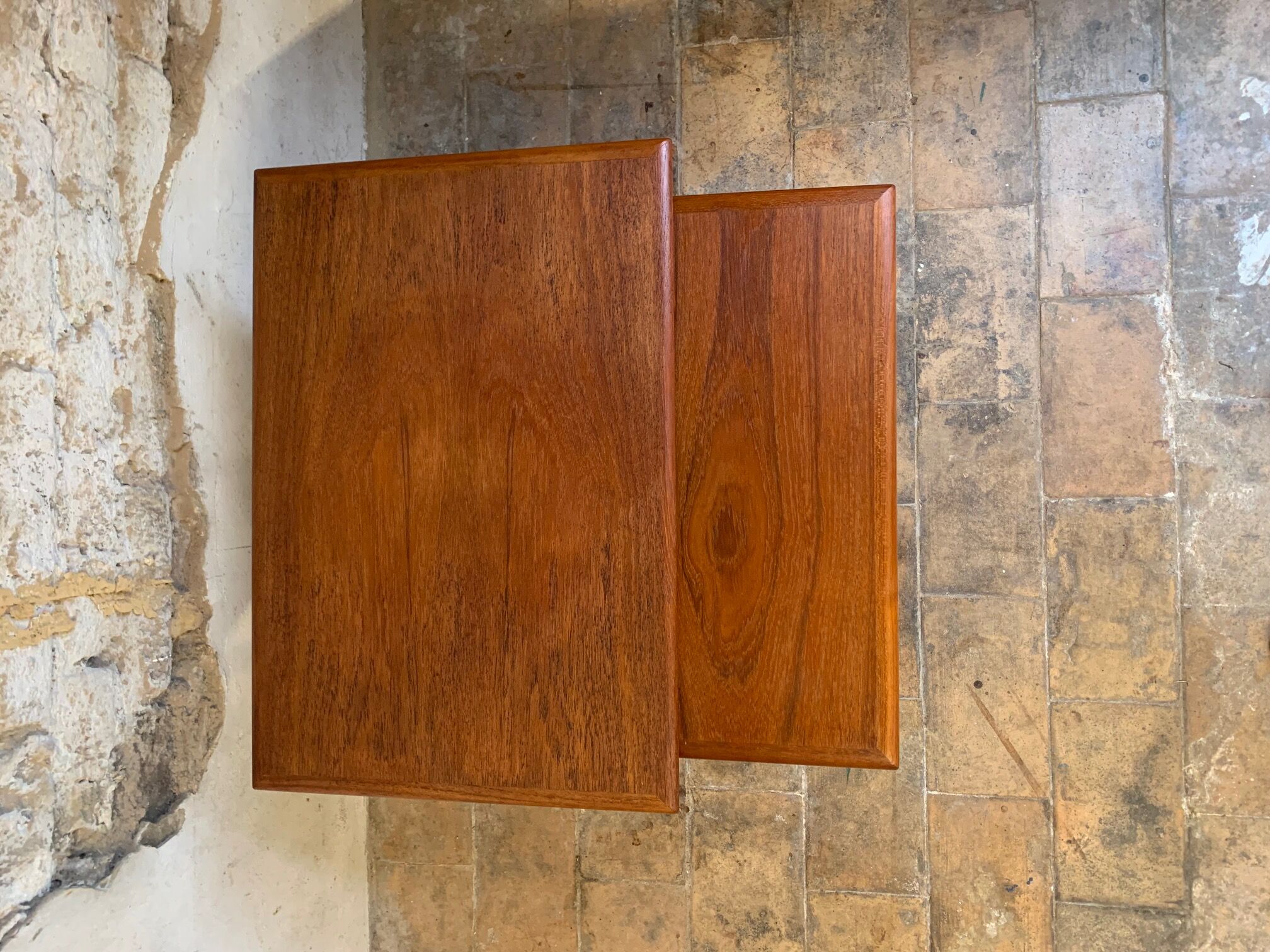 Danish teak trundle coffee tables