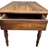 Walnut Farmhouse Table with 2 Drawers. 19's