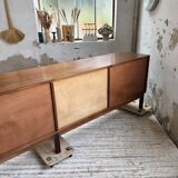 Enfilade teck XL années 60 constructiviste
