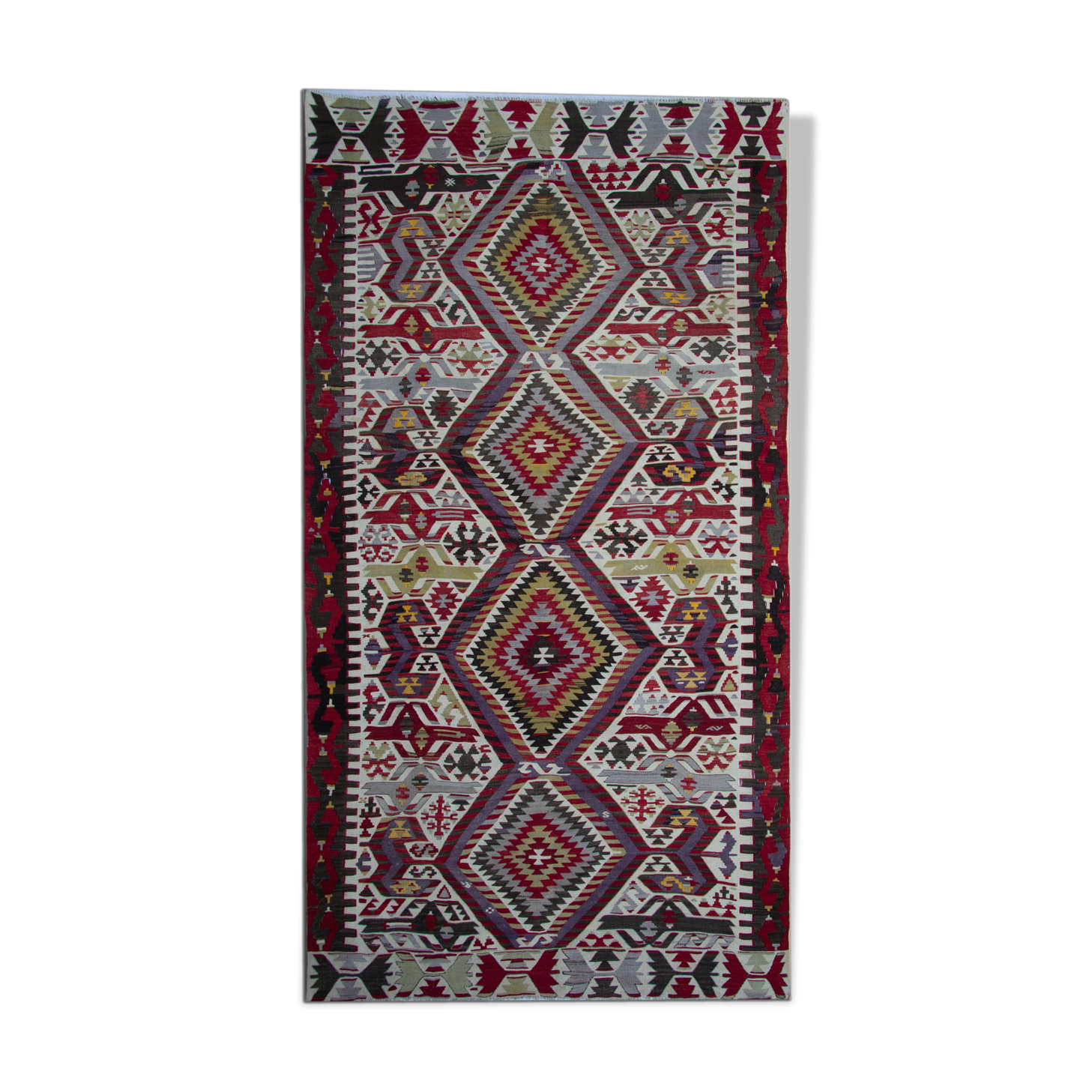 Vintage handmade turkish wool rug 156 x 312 cm
