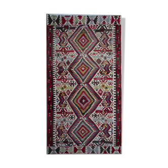 Vintage handmade turkish wool rug 156 x 312 cm