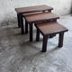 Set of three brutalist nesting tables, 1970s.