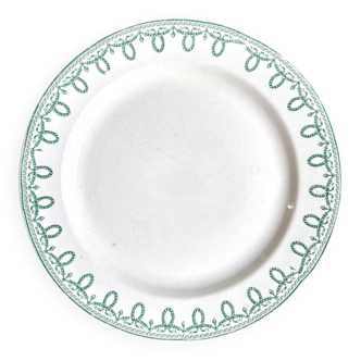Boch Frères Keramis round dish in green ironstone, "Bonaparte" service