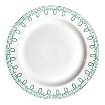 Boch Frères Keramis round dish in green ironstone, "Bonaparte" service
