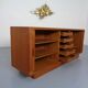 Large teak tambour sideboard from Dyrlund, Denmark, 1970s.