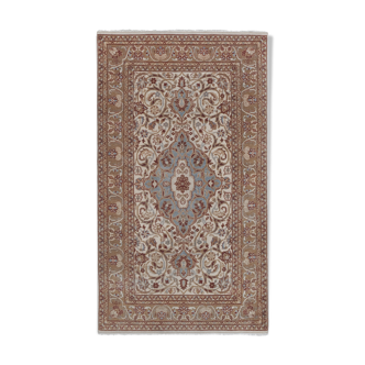 Mid-Century Modern Anatolia Faded Colors Low Pile Rug with Medallion 2'10" X 5'