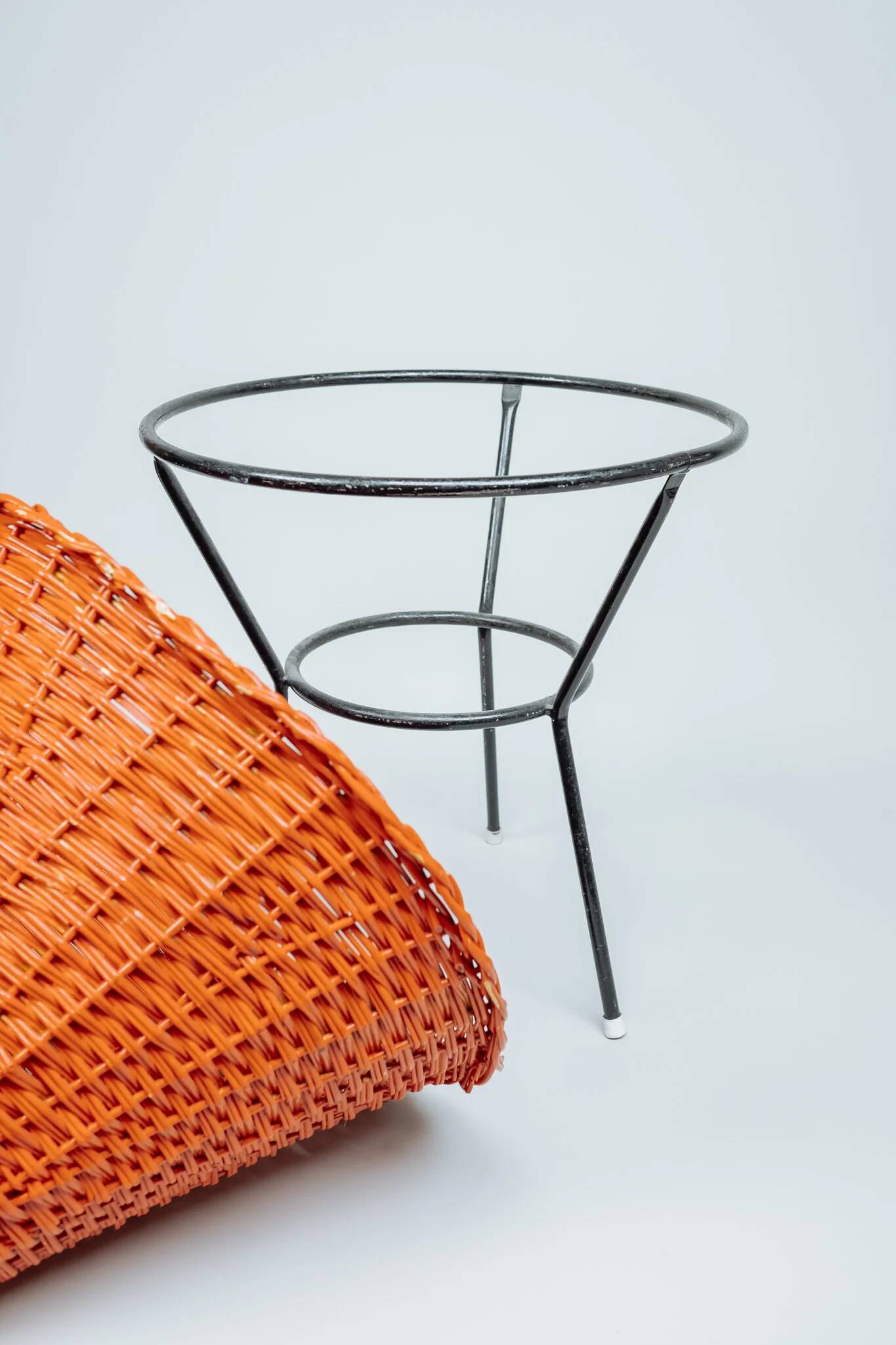 Vintage orange basket for plants or toys, Dirk van Sliedrecht for Rohé
