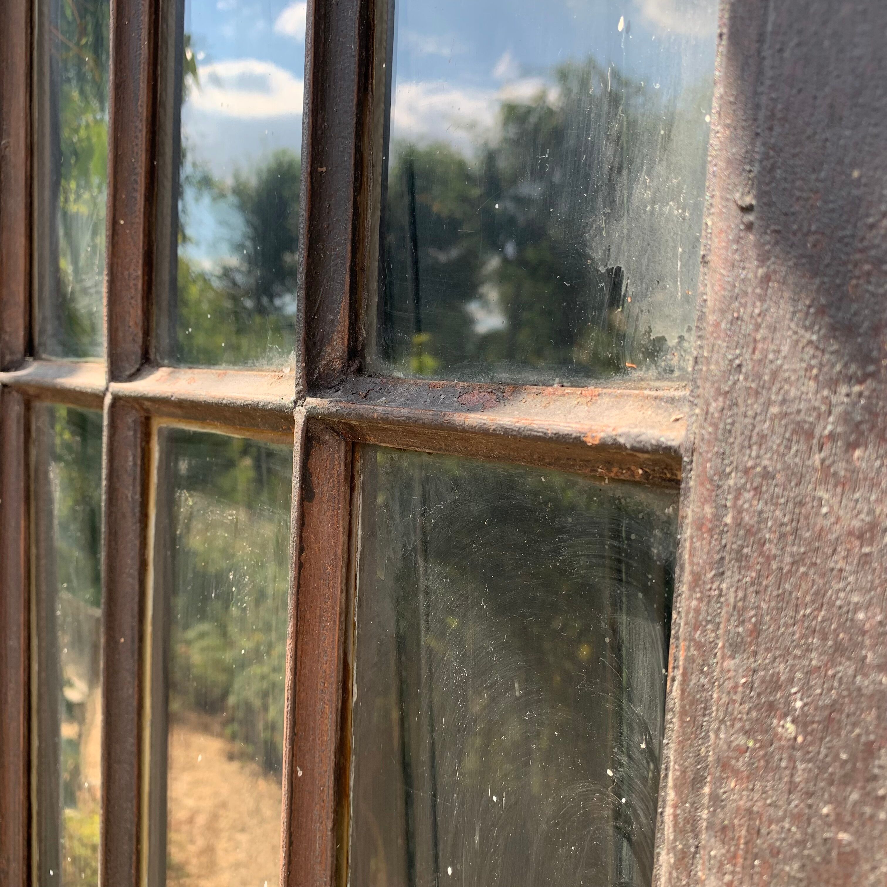 Wood and steel workshop door