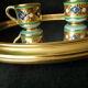 Mirror or vintage mirror top in golden brass