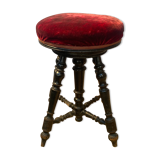 Blackened wooden piano stool Napoleon lll style