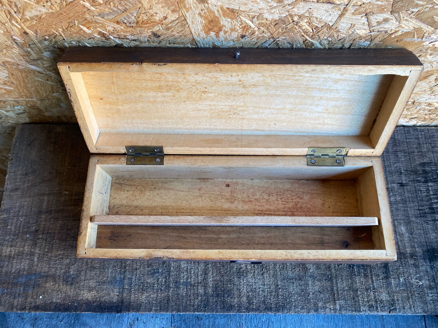 Antique Writing Desk Set Vintage Wooden Storage Box #D89