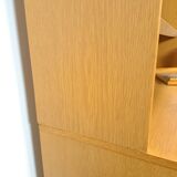 Tall LP display cabinet with glass doors and magazine shelf from Sweden