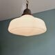 Philips Art Deco pendant light in white conical opaline, 1920s-30s