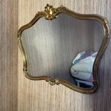 Miroir de style Louis XV baroque doré, numéroté, 1m