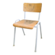 Chaise vintage Mid-Century bois et métal blanc style industriel scandinave